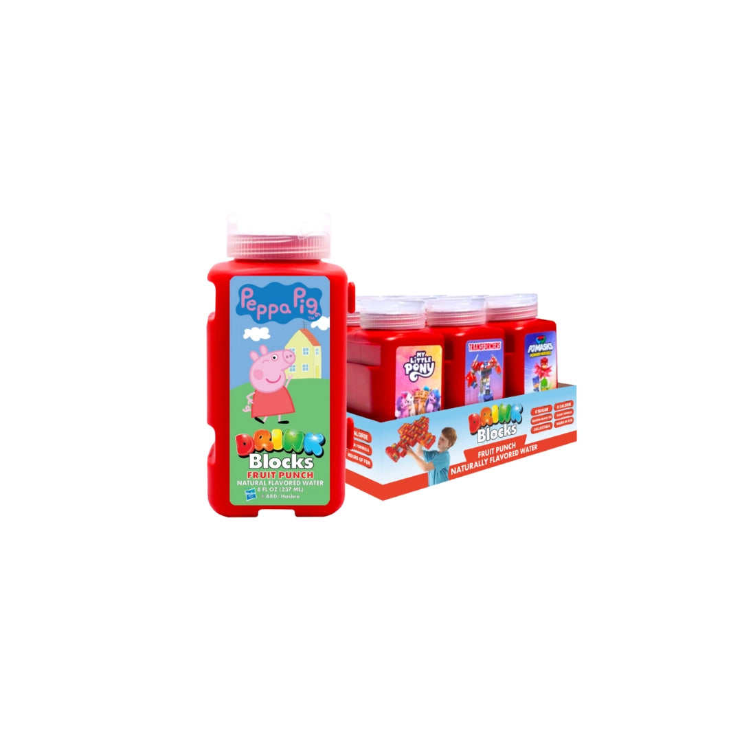 Drink Blocks Fruit Flavored Drink – 8 fl oz Stackable Bottles – Sugar-Free Kids Drink – Pack of 6