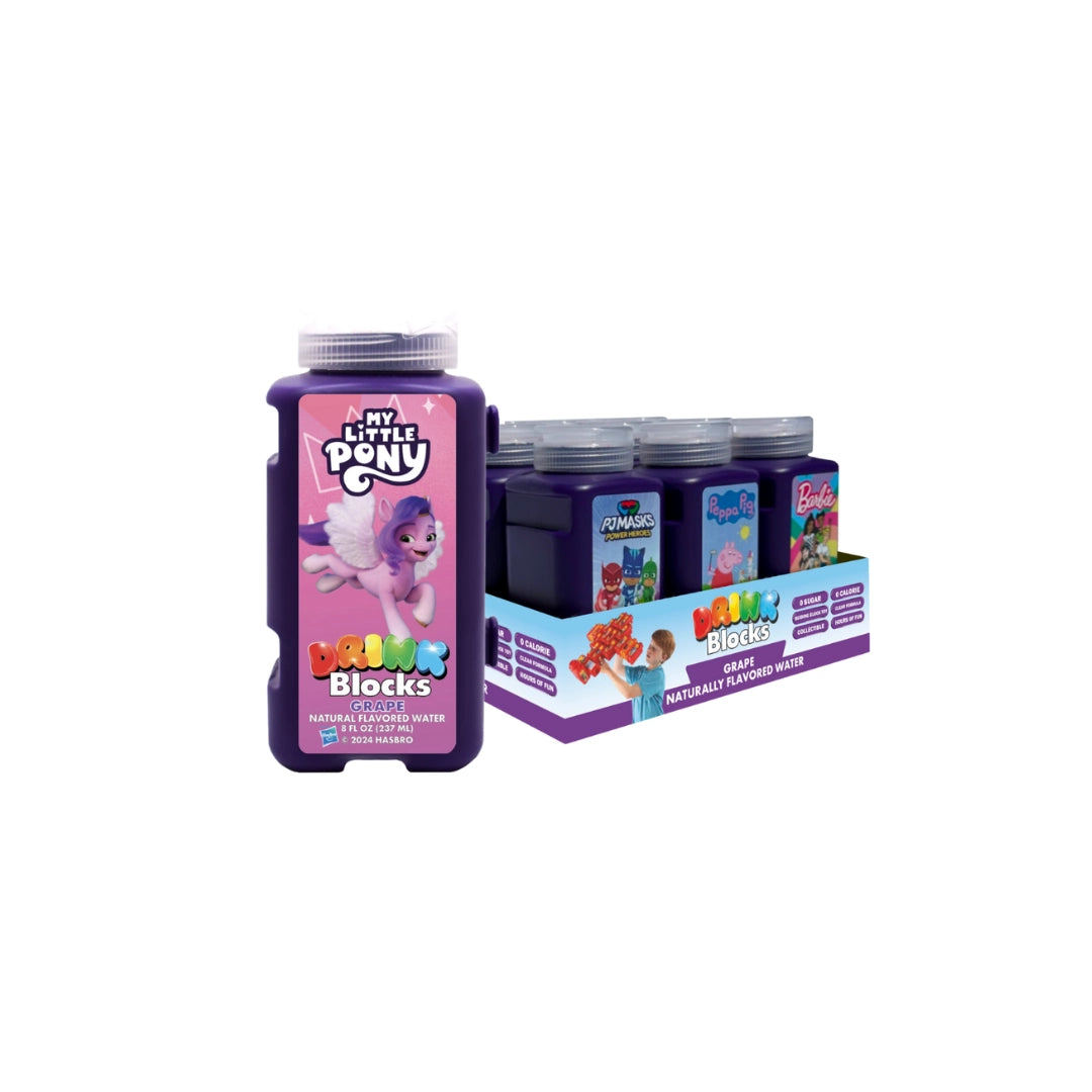 Drink Blocks Fruit Flavored Drink – 8 fl oz Stackable Bottles – Sugar-Free Kids Drink – Pack of 6